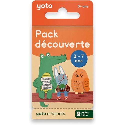 Yoto Pack découverte 3-7 ans, Kids French Starter Packfor Use with Player & Mini All-in-1 Audio Device, Fun Educational Screen-Free Listening with Stories Music Activities & Make Your Own