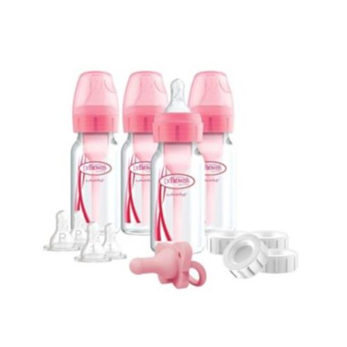 Baby 14 Piece Options+ Preemie & Newborn Anti-Colic Baby Bottle Set, Pink