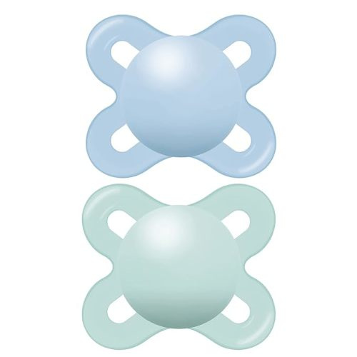 MAM Original Start Matte Newborn Baby Pacifier, Best Pacifier for Breastfed Babies, Sterilizer Case, Boy, 0-3 (Pack of 2)