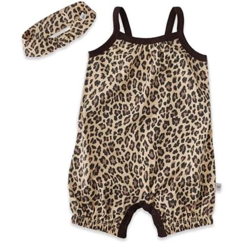 HonestBaby Bubble Romper and Headband Set Organic Cotton for Infant Baby and Toddler Boys, Girls, Unisex