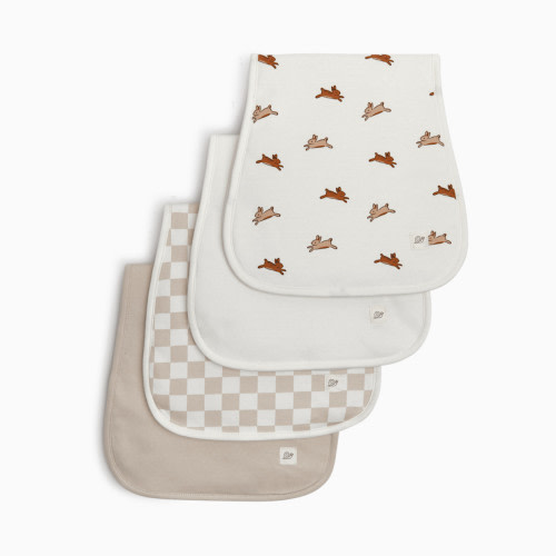 Tiny Kind 4 Pack Organic Burp Cloth - Bunny Hop