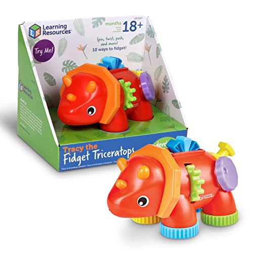 Learning Resources Tracy The Fidget Triceratops - Sensory Toys for Toddlers, Fidget Toys for Kids, Travel Toys for Toddlers