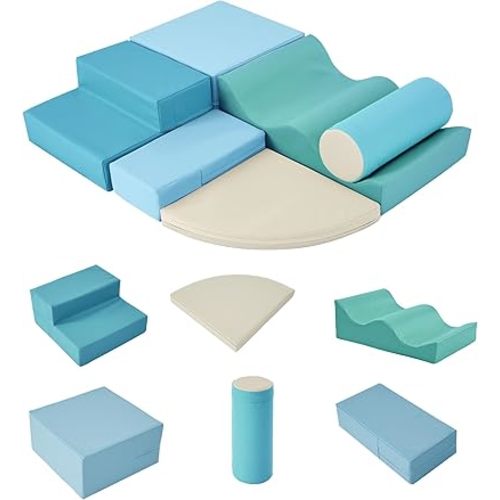 Merax Climbing Toys for Toddlers, Soft Climb and Crawl Playset Indoor Baby Soft Foam Blocks for Climbing, Crawling, 6-Piece