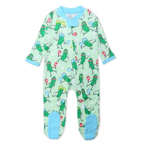HonestBaby Sleep & Play Footed One-piece Pajama Sleeper 100% Organic Cotton, Baby Boys