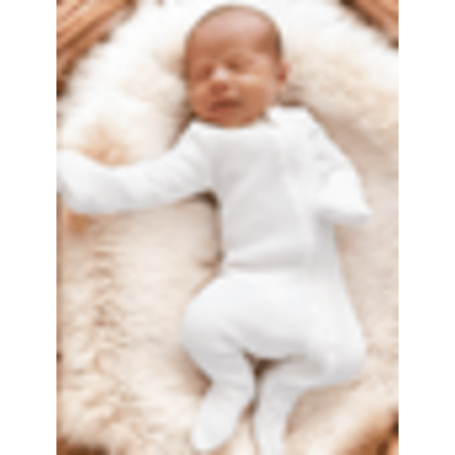 Organic Waffle 2-Way Zip Footie, Lucent White – SpearmintLOVE