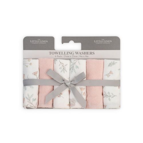 The Little Linen Co. Towelling Wash Cloth Harvest Bunny 6 Pack | Face Washers | Baby Bunting AU