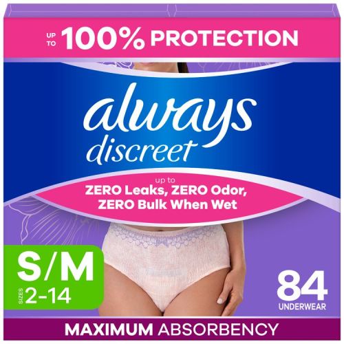Always Discreet Incontinence Underwear Women's - Maximum Protection - Small/Medium - 84ct