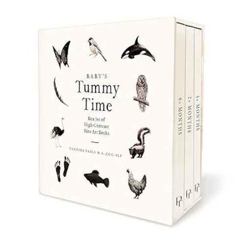Baby's Tummy Time Book Box Set: A 3-Book Box Set of High-Contrast Art for Visual Stimulation at Tummy Time (Tabitha Paige Children's Book Series)