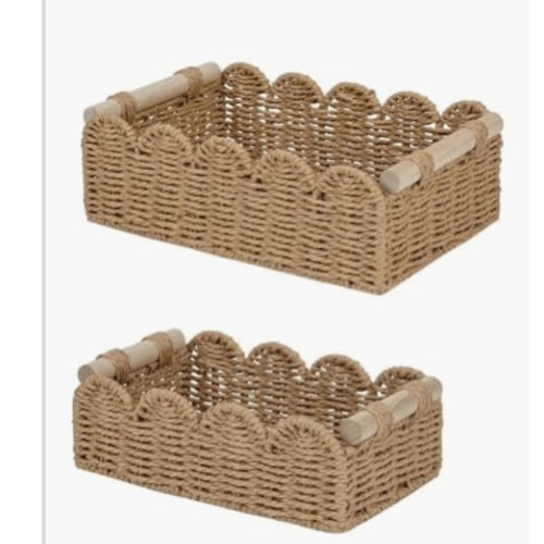 Amazon.com : cube land paper rope scalloped edge basket