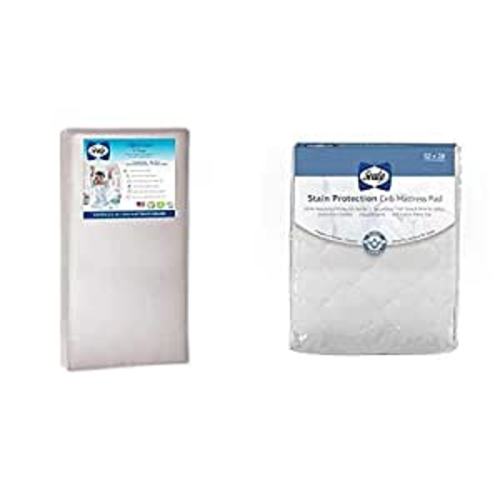 Amazon.com : Sealy Baby OptiCool 2-Stage Dual Firmness Waterproof Standard Toddler & Baby Crib Mattress and Stain Protection Waterproof Fitted Crib Mattress Pad : Baby