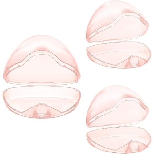 Accmor Pacifier Case, Pacifier Holder Case, Pacifier Container for Travel, BPA Free,Transparent Pink, 3 Pack
