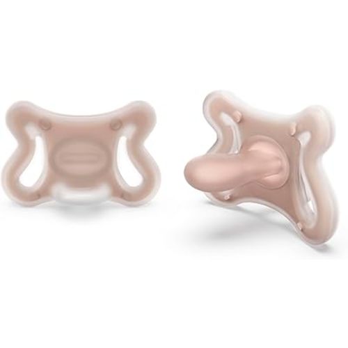 Suavinex Zero Zero Silicone Baby Pacifier w/SX Pro Physiological Pacifier Nipple (0-6M), 2Pk, Medium