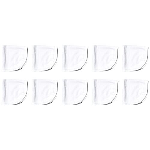 HonestBaby 10-Pack Organic Cotton Baby-Terry Wash Cloths, Bright White, One Size,10 Count (Pack of 1)