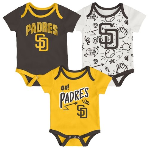 Infant & Newborn San Diego Padres Outerstuff All Day Play Three-Piece Bodysuit Set
