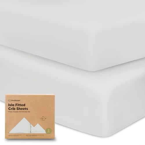 2-Pack Crib Sheets for Boys, Girls - Viscose Derived from Bamboo Fitted Crib Sheet, Baby Crib Sheets Neutral, Crib Mattress Sheet, Toddler Bed Sheets, Baby Sheets for Crib Fitted Sheets (French Gray)