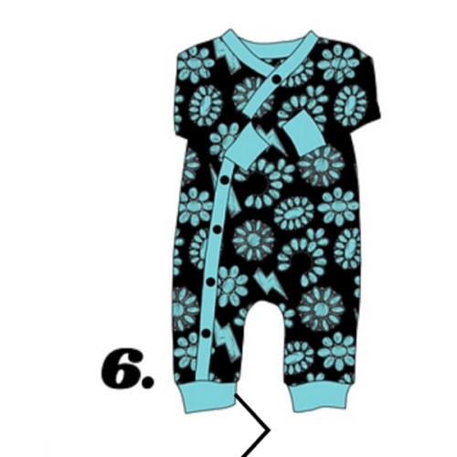 Turquoise Stone on Black Print | BabyBundles by Maddy