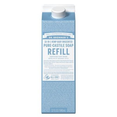 Dr. Bronner's Baby Pure Castile Soap Refill Carton - Unscented - 32 Fl Oz