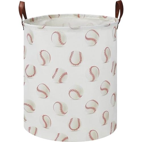 CLOCOR Kids Laundry Basket,Waterproof Baby Boys Nursery Hamper,Collapsible Fabric Storage Container,Toys Bin,Room Decor,Gift Basket(Baseball