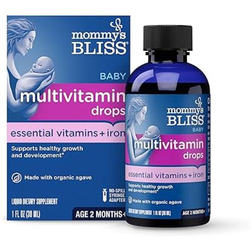 Mommy's Bliss Baby Multivitamin + Iron, Daily Essential Vitamins for Immune Support, Healthy Growth & Bone Development*, Age 2 Months+, 30 ml, Liquid