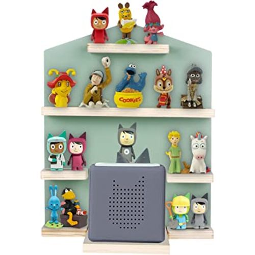 QILUCKY Shelf with Space for 24 Figures, Box Magnetic Wall Shelf for Children to Play and Collect (House - Green)