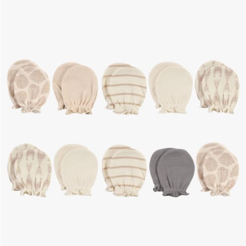 Amazon.com: Hudson Baby Unisex Baby Cotton Scratch Mittens, Modern Giraffe, 0-6 Months: Clothing, Shoes & Jewelry