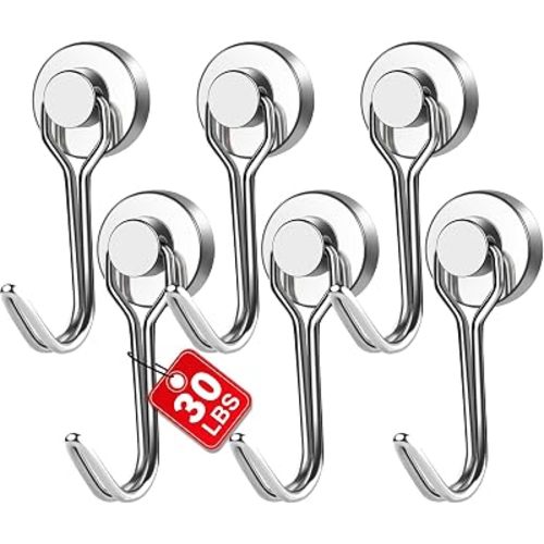 E BAVITE Swivel Swing Magnetic Hook, 30LB Refrigerator Magnet Hooks,6PCS