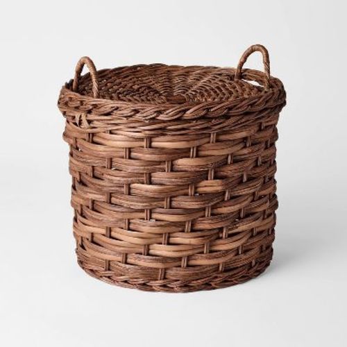 Round Chunky Straight Rattan Basket Dark Brown - Threshold™ designed with Studio McGee