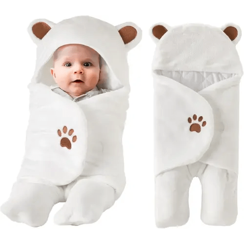 Lilian&Gema Baby Swaddle Blanket Cute Bear Swaddle Wrap for Infants 0-4 Months Newborn Baby Boys Girls Plush Swaddle Blankets Perfect Baby Shower and Registry Gift
