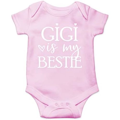 AW Fashions Gigi Is My Bestie Baby Bodysuit Funny Adorable Romper Clothing for Boys, Girls, and Unisex