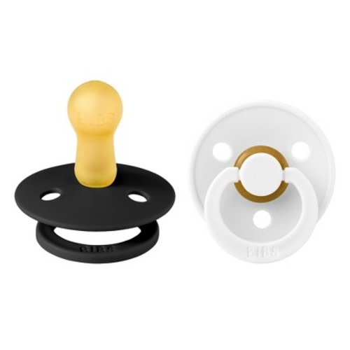 Bibs Colour Latex Pacifier - 6-18 Months - Size 2 - 2pk - Black/White
