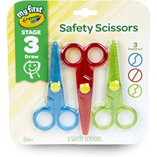 Crayola My First Safety Scissors, Toddler Art Supplies, 3ct