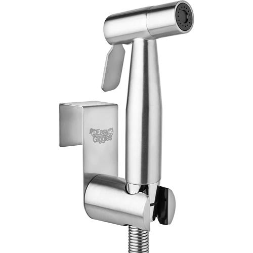 Stainless Steel Cloth Diaper Sprayer Kit by Easy Giggles - Handheld Bidet Spray for Toilet with Brushed Nickel Finish and Complete Accessories