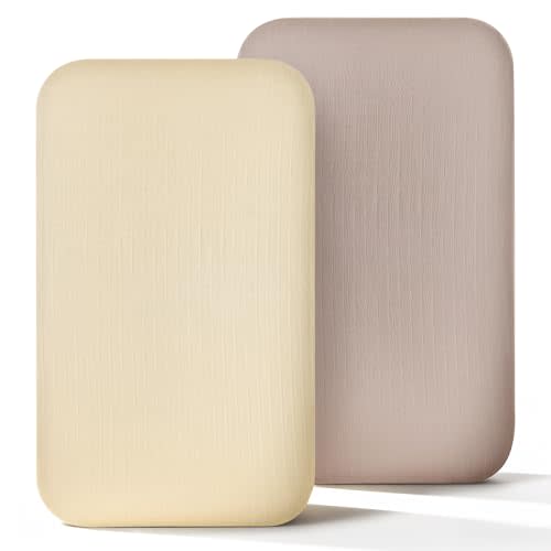 HARPPA Cuddly Bassinet Sheets, Bamboo Viscose Cotton, Oeko-TEX Certified | 2 Pack, Soft and Breathable, Stay Put Fit, Deep Pocket, Elastic Skirt, Reinforced Edges, Lightweight Muslin Fabric