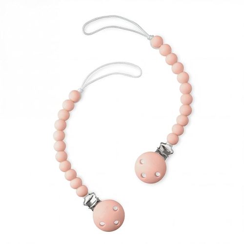 Comfy Cubs Pacifier Clips 2 Pack - 100% Food Grade Silicone Baby Pacifier Clips, BPA & PVC Free - CPSIA Certified, Lightweight and Flexible Baby Gifts - Blush
