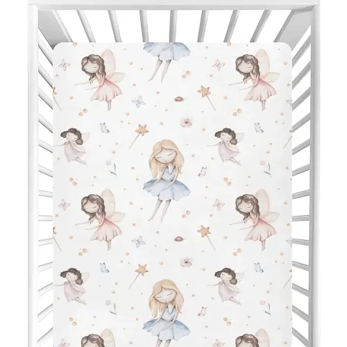 Crib Sheets for Girls Boys Fairytale Princess Baby Sheets for Crib,Neutral Toddler Mini Crib Mattress Sheets Fitted for Nursery Bed 27"x 39"