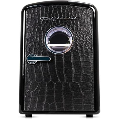 Frigidaire 9 can/6l mini personal fridge cooler Crocodile Finish door-W: 7.08" x L: 11.81" X H: 10.04 (Black)