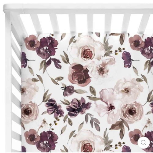 Demi's Dusty Purple Floral Crib Sheet