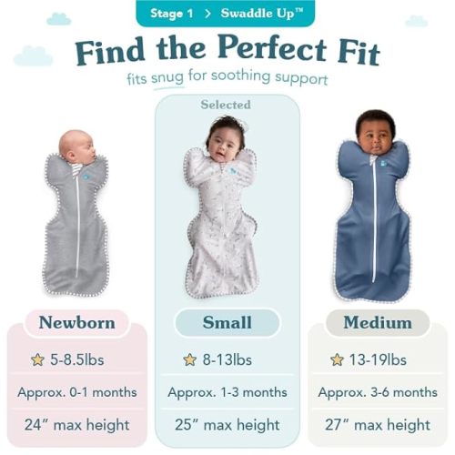 Love to Dream Swaddle Up, Arms Up Position, Light and Ultra-Breathable Cotton - Versatile - Wearable Blanket - Spring, Summer, Sleep Sack, 0.2TOG, You are My White, Small