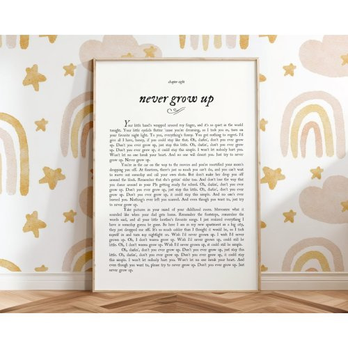 Never Grow up Book Print DIGITAL Speak Now Taylor Poster - Etsy