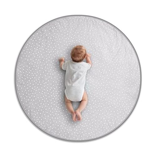Play Mat, Organic Cotton Soft Padded Nursery Floor Mat(40"x40") Gray