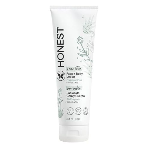 The Honest Company Hydrating Face and Body Lotion, Fast Absorbing, Naturally Derived, Hypoallergenic, Fragrance-Free, Sensitive, 8.5 fl oz