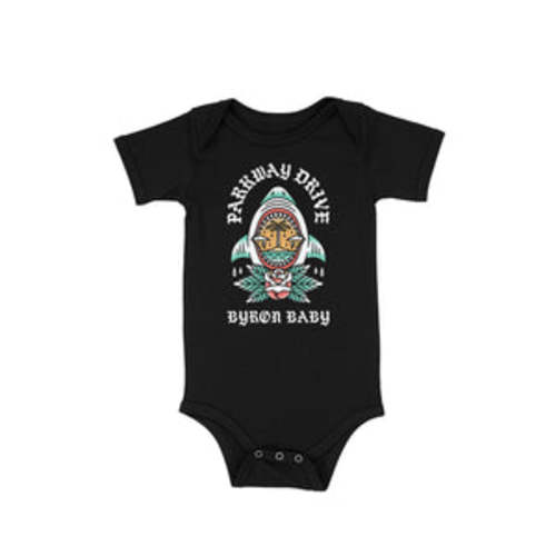 Official Parkway Drive Merch - Byron Shark Baby Onesie – Flagship Apparel LLC