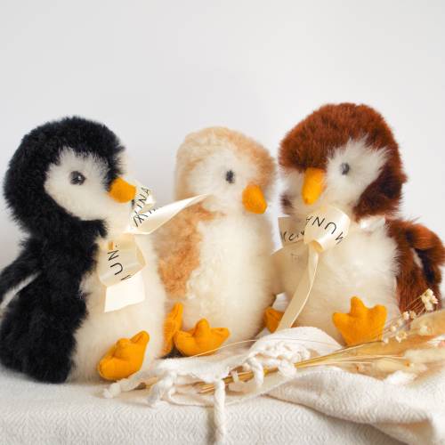 Fluffy PENGUIN plushie / Cuddly Penguin Plushie / Alpaca Fiber Toys / handmade Soft 12" in Penguin/ Gifts for friends, gifts for family