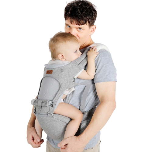 Lictin 6-in-1 Ergonomic Baby Carrier, Baby Sling Carrier with Removable Seat and Hood, with 2 Towels and 1 Pacifier Chain, for Newborns and Toddler from 3.5 to 20 kg