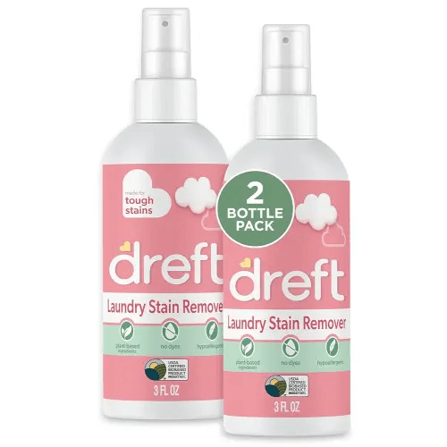 Dreft Stain Remover for Baby Clothes and Hypoallergenic Baby Stain Remover Spray, Travel Size Stain Treater, 3 Fl Oz ( Pack of 2)
