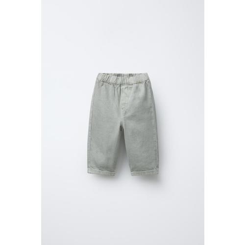 BAGGY TWILL PANTS - Mid-green | ZARA United States