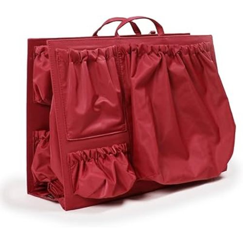 Original Bag Organizer (14" L x 10" H) - 11 Pocket Tote Insert - For Travel, Work, Baby and More (Original Red)