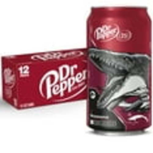 Dr Pepper Soda Pop, 12 fl oz, 12 Pack Cans, Jurassic World Rebirth Limited Edition