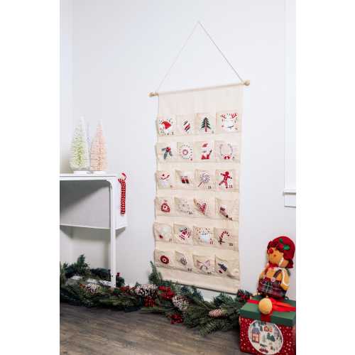 Wall hanging Advent Calendar Personalized large fabric for kids Christmas Countdown