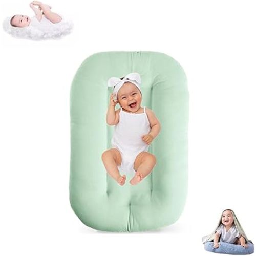 Lucakuins Baby Lounger for Infants 0-12 Months, Bionic Design Baby Lounger Soft Organic Cotton Breathable Lounger, Newborn Babies Essentials Gifts (G)
